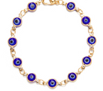 18K Gold Evil Eye Charm Bracelet